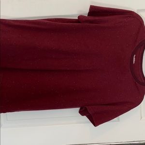 Red shirt with white spots